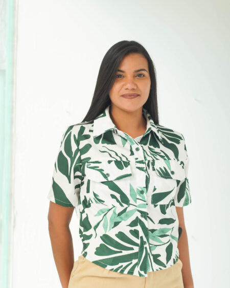 blusa manga corta estampada