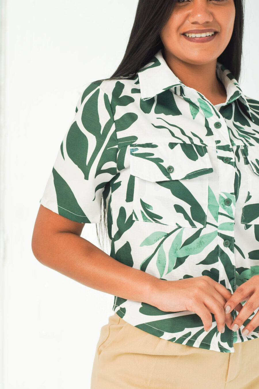 blusa manga corta estampada - Imagen 2