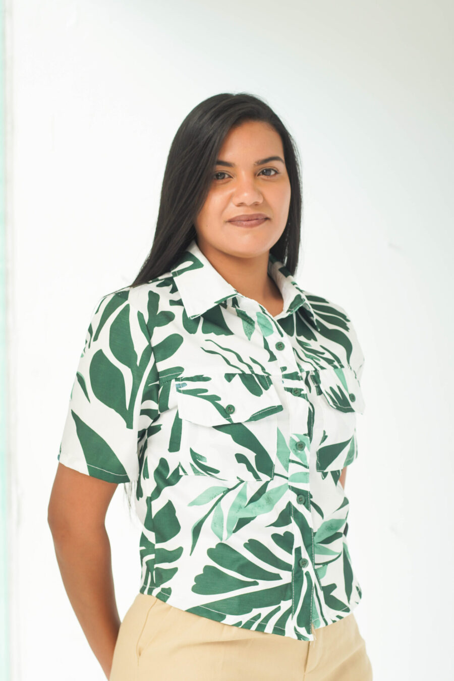 blusa manga corta estampada - Imagen 3
