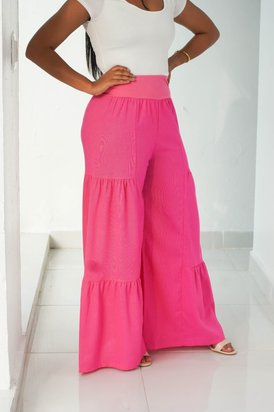 Pantalon palazzo en lino