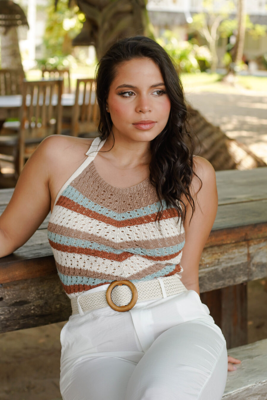 Top tejido multicolor estilo boho - Imagen 2