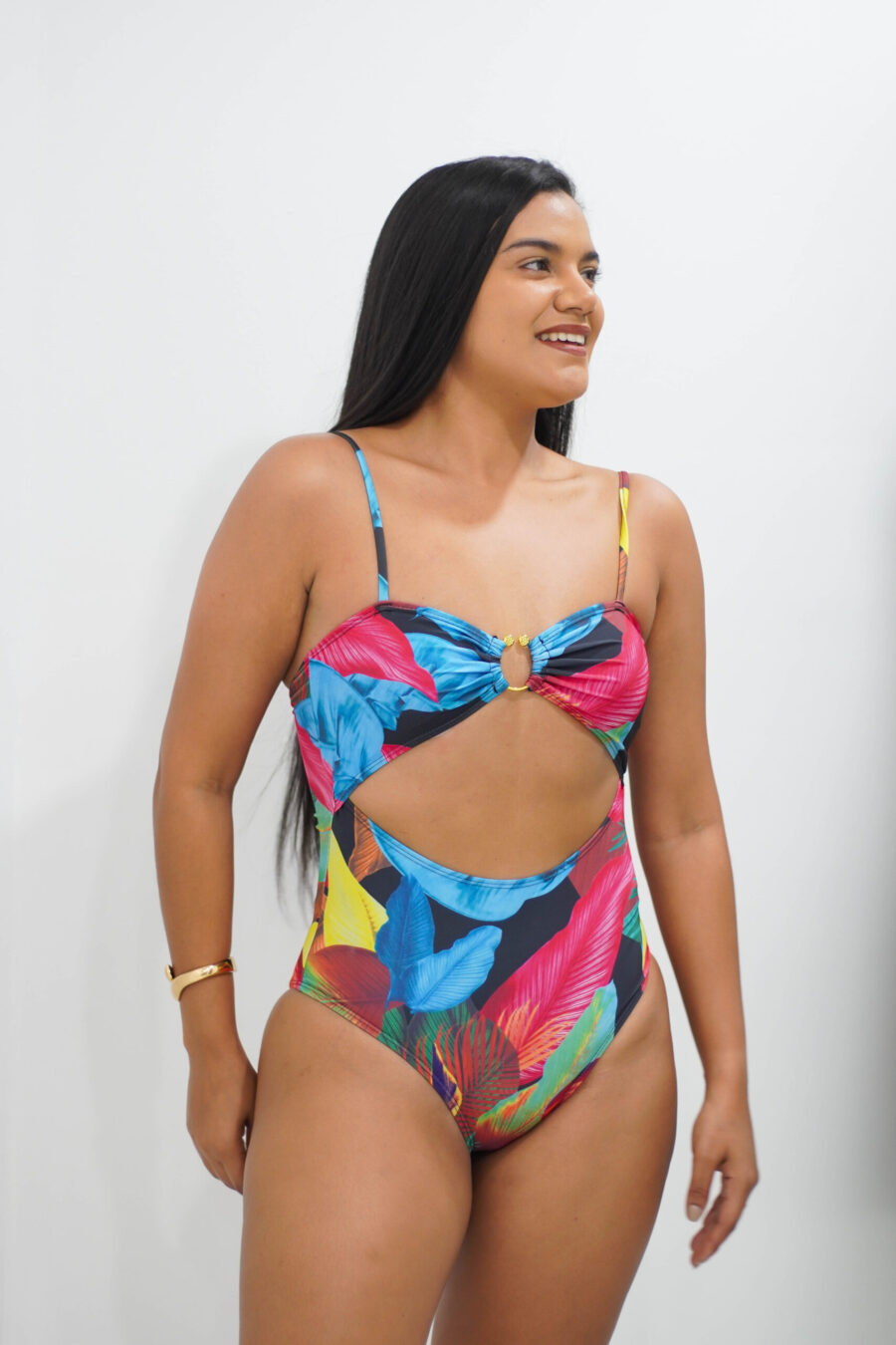 Traje baño multicolor con apertura el la parte frontal - Imagen 4