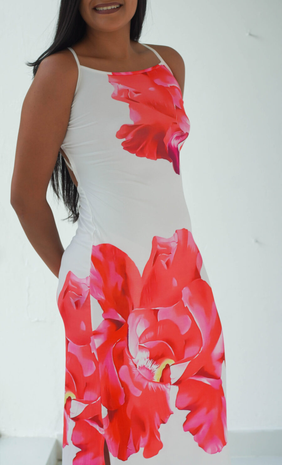 Vestido largo con estampado floral - Imagen 3